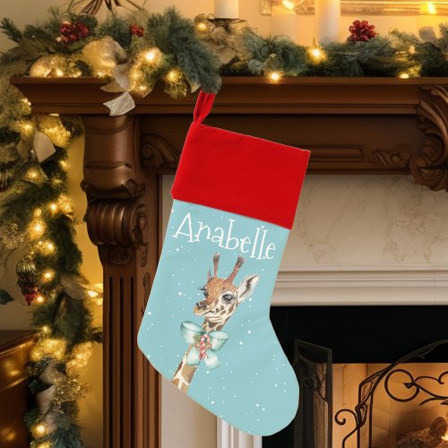 Giraffe Adorable Personalized Christmas Christmas Stocking