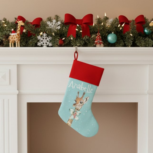 Giraffe Adorable Personalized Christmas Stocking (Creator Uploaded)