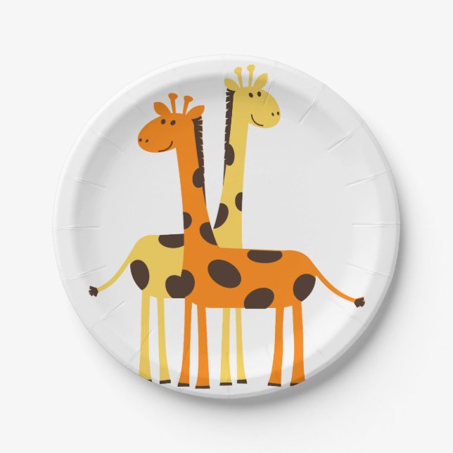 Giraffe Africa Safari Paper Plates (Front)