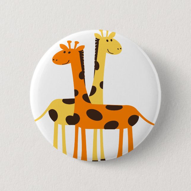 giraffe africa safari wildlife pinback button (Front)