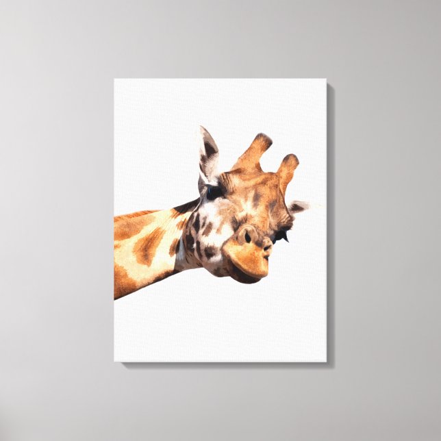 Giraffe african animal portrait canvas print (Front)
