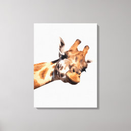 Giraffe african animal portrait canvas print