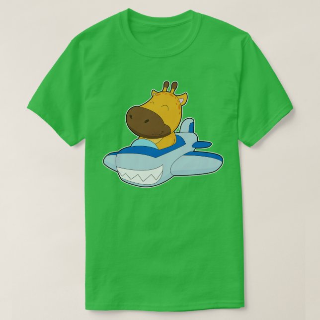 Giraffe Airplane T-Shirt (Design Front)