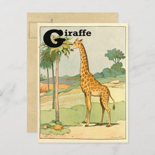 Giraffe Alphabet Animal Postcard