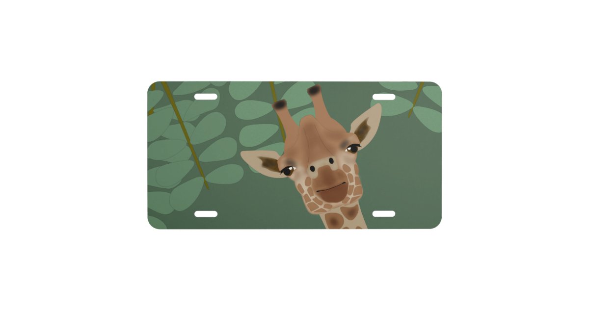 Giraffe Front License Plate Monogram License Plate - Simply Customized