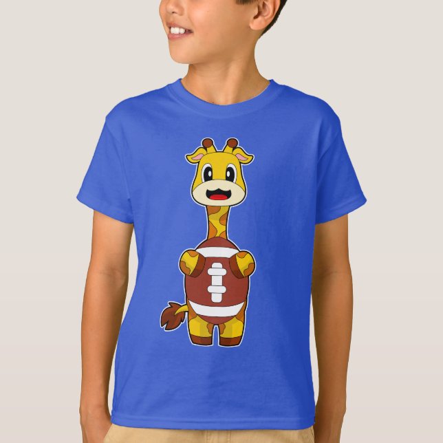 Giraffe American Football Sports T-Shirt (Front)