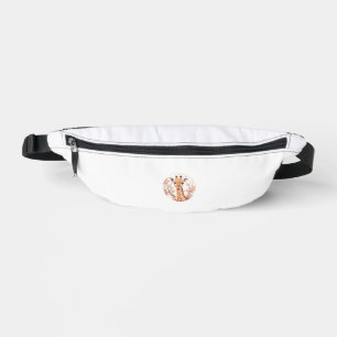 Giraffe Among Cherry Blossoms Circle Art Fanny Pack