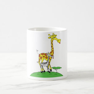 Giraffe And A Zebra Mug