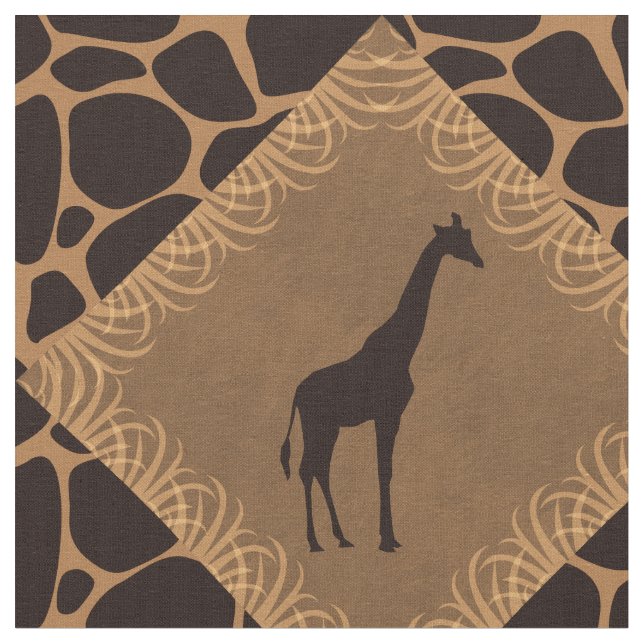 Giraffe and Animal Print Diamond Pattern. Fabric (Close Up)