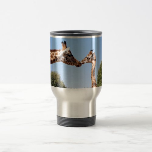 Giraffe and baby travel mug