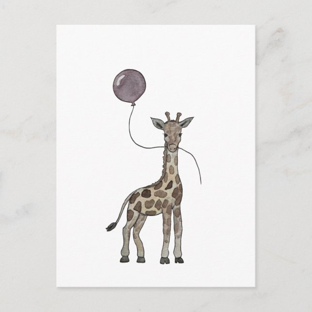 giraffe and balloons postcard (Front)