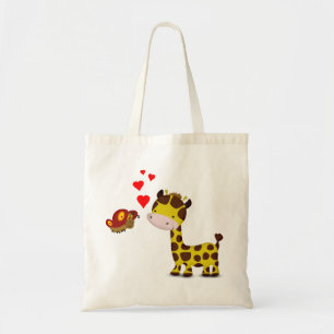 Giraffe and Butterfly in Love Tote Bag