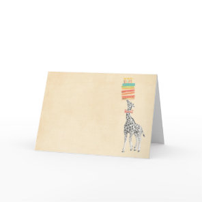 Giraffe and Cake Birthday Card