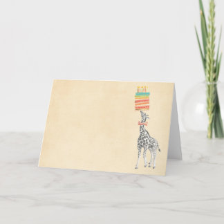 Giraffe and Cake Birthday Card