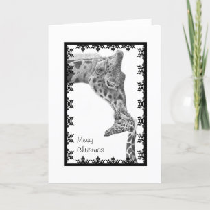 Giraffe and Calf Christmas Card