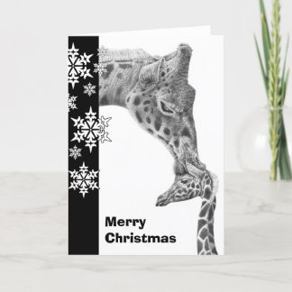 Giraffe and Calf Christmas Card