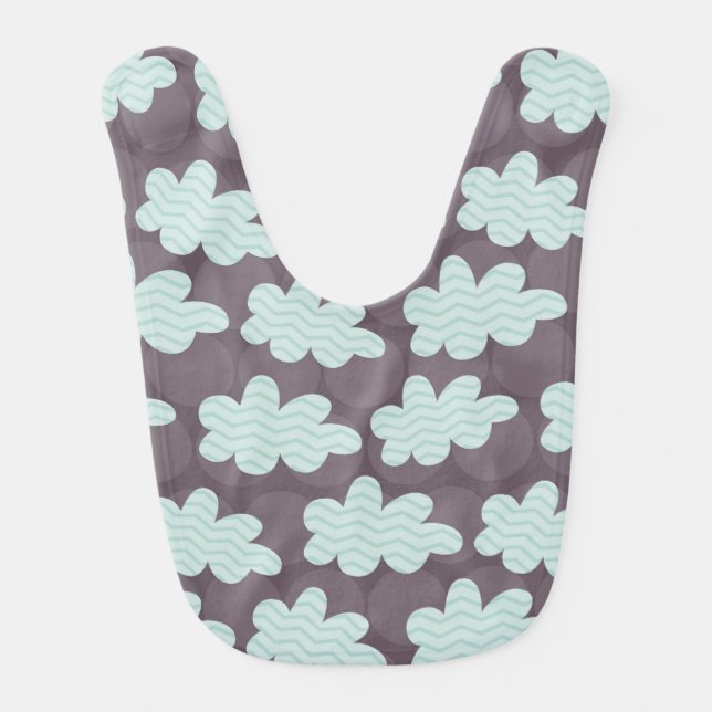 Giraffe and Clouds Baby Bib (Front)
