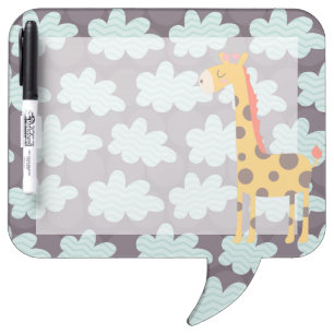 Giraffe and Clouds Dry Erase Board