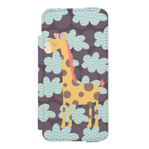 Giraffe and Clouds iPhone SE/5/5s Wallet Case