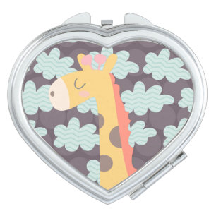 Giraffe and Clouds Makeup Mirror