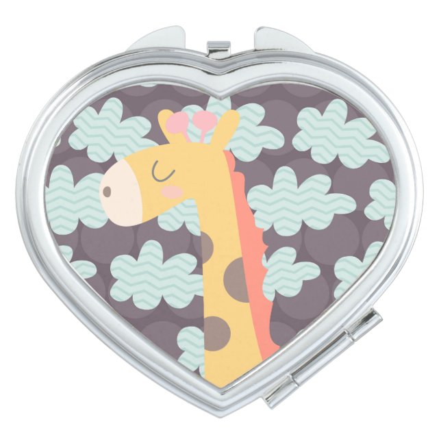 Giraffe and Clouds Makeup Mirror (Front)
