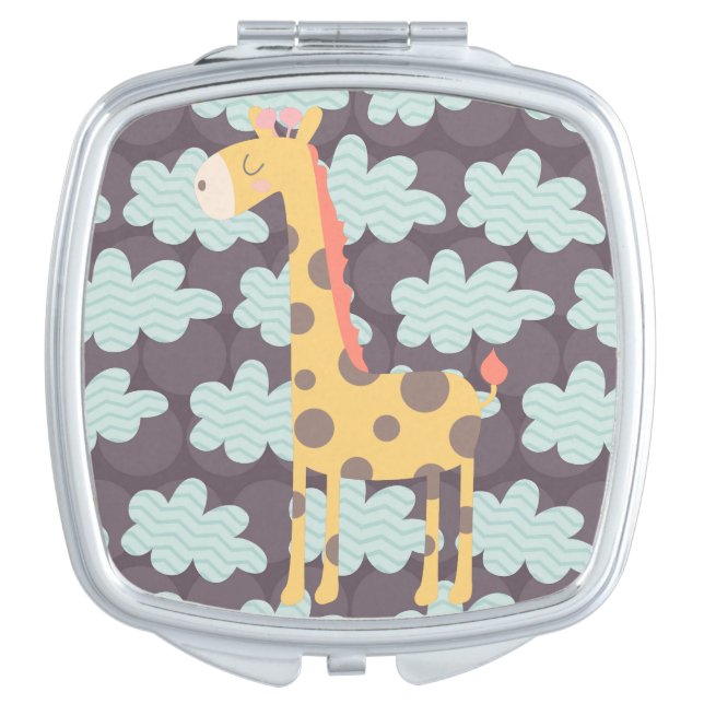 Giraffe and Clouds Makeup Mirror (Front)