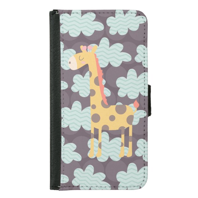 Giraffe and Clouds Samsung Galaxy Wallet Case (Front)