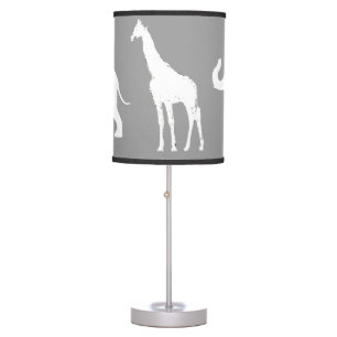 Giraffe and Elephant Gray Table Lamp