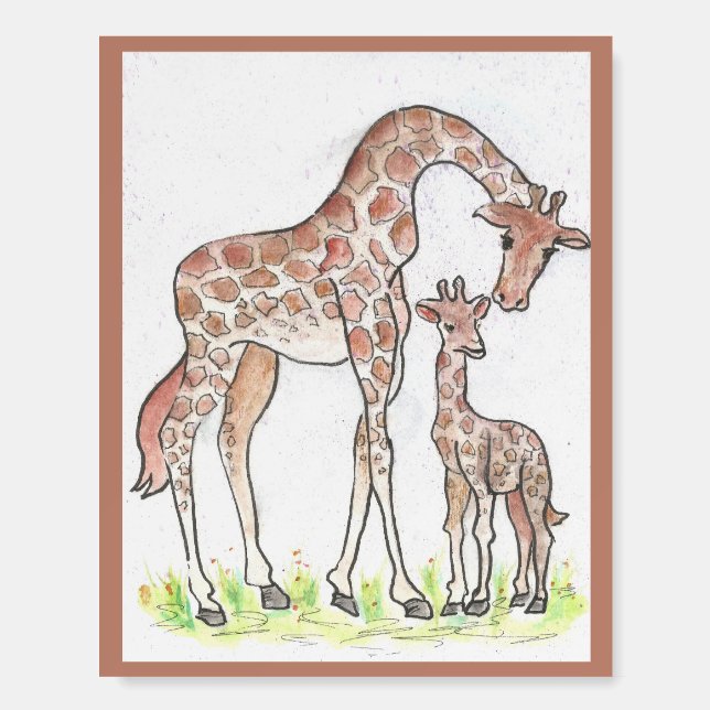 Giraffe and her Calf Foam Board (Front)
