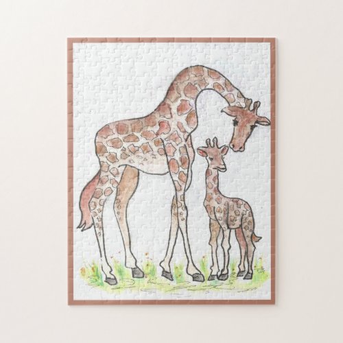 Giraffe and Her Calf Jigsaw Puzzle