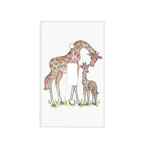 Giraffe and Her Calf Wall Plates