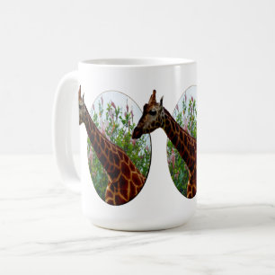 Giraffe And Hibiscus Flowers, Coffee Mug