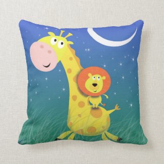 Giraffe and Lion Pillow For Kids Room