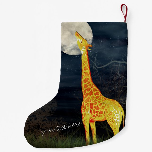 Giraffe and Moon | Custom Christmas Stocking (Back)