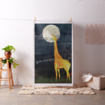 Giraffe and Moon | Custom Combed Cotton Fabric