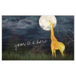 Giraffe and Moon | Custom Combed Cotton Fabric