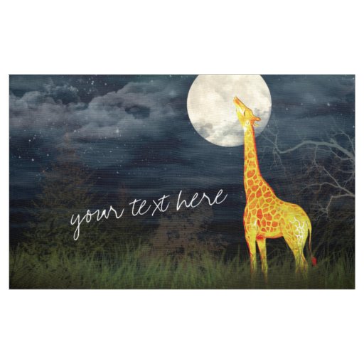 Giraffe and Moon | Custom Combed Cotton Fabric
