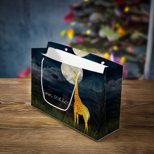 Giraffe and Moon Custom Gift Bag