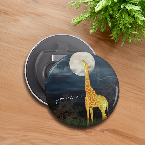 Giraffe and Moon  Custom Magnet Bottle Opener