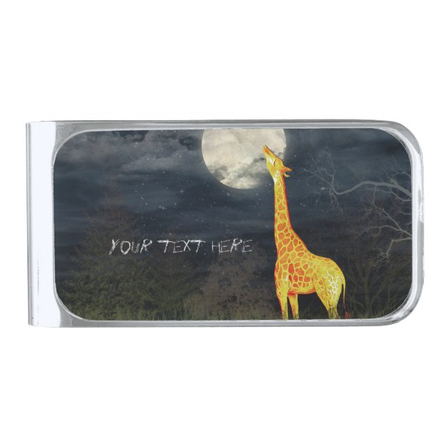 Giraffe and Moon | Custom Money Clip (Front)