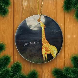 Giraffe and Moon | Custom Ornament Decoration