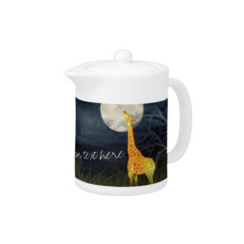 Giraffe and Moon Custom Personalized Small Teapot