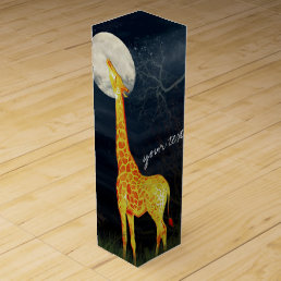 Giraffe and Moon Custom Personalized Wine Gift Box