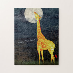 Giraffe and Moon   Custom Photo Puzzle Gift Box