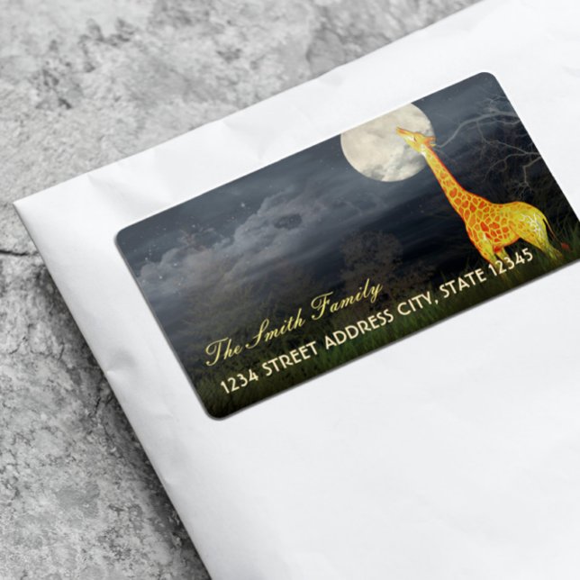 Giraffe and Moon | Custom Shipping / Address Label (Creator Uploaded)