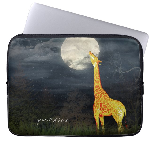 Giraffe and Moon | Neoprene Laptop Sleeves (Front)