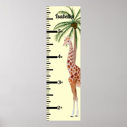 Giraffe and Palm Tree Growth Chart