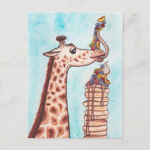 Giraffe and Pancakes Postcard