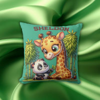 Giraffe and Panda Monogrammed Name |