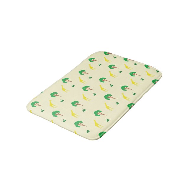 Giraffe and tree pattern bath mat (Angled)